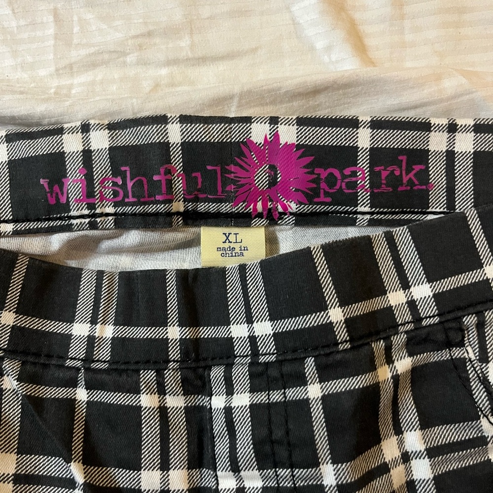 NWT Wishful Park Black and White Plaid Pants